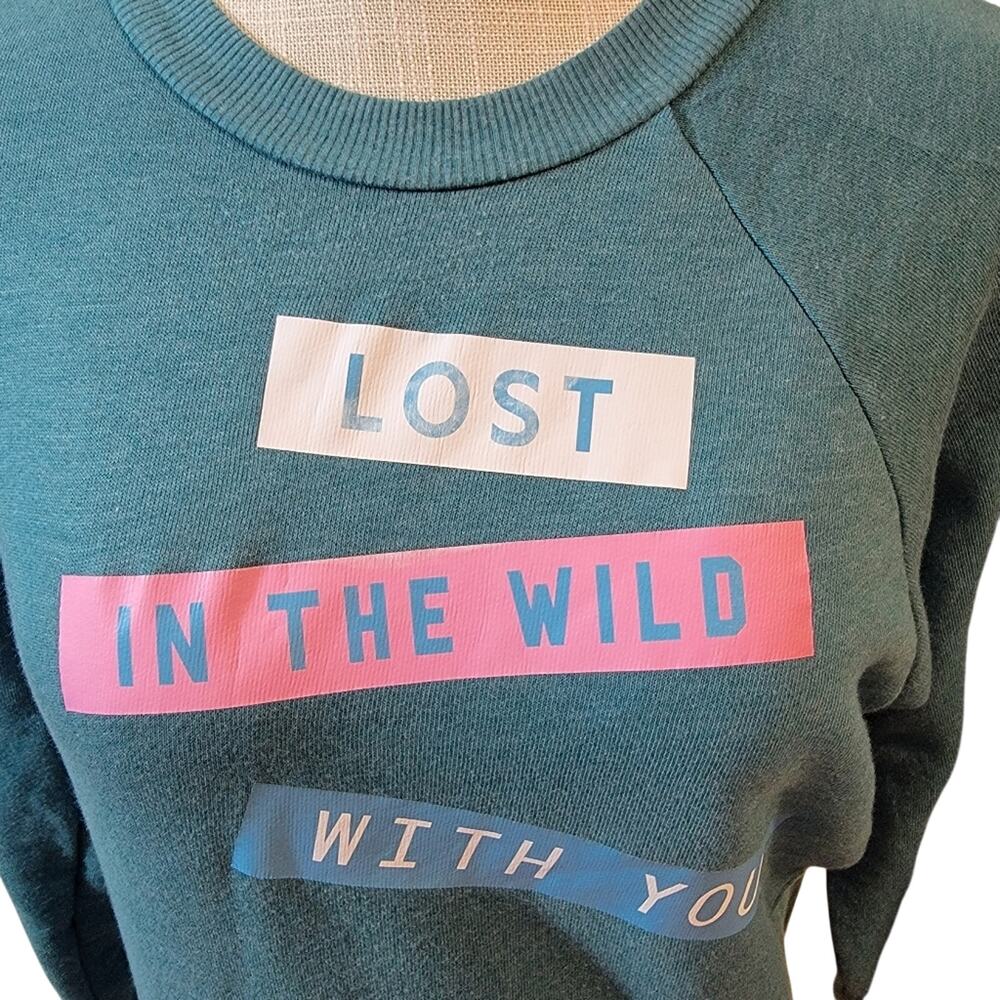 Wildfox Teal Lost In The Wild With You Sweatshirt Size Small New Without Tags - Picture 2 of 4
